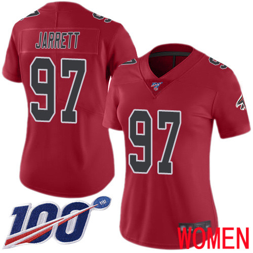 Atlanta Falcons Limited Red Women Grady Jarrett Jersey NFL Football #97 100th Season Rush Vapor Untouchable